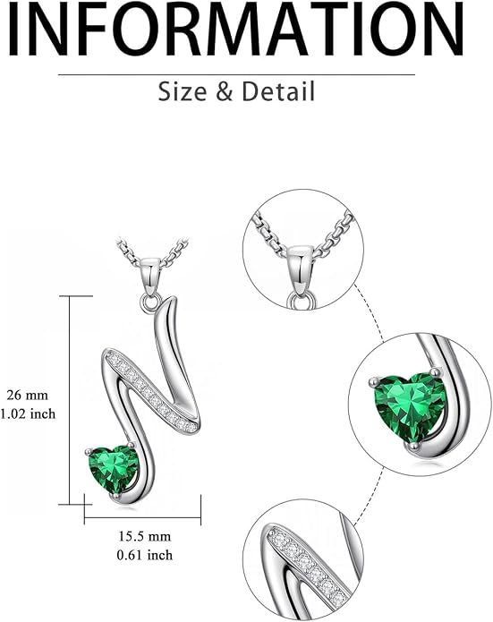 Birthday Gifts for Women Alphabet A to Z Initial Birthstone Pendant Necklaces for Women - 18k White Gold Plated Personalized Name Jewelry Anniversary Graduation Gifts for Wife Her Daughter Girlfriend(with Gift Box)