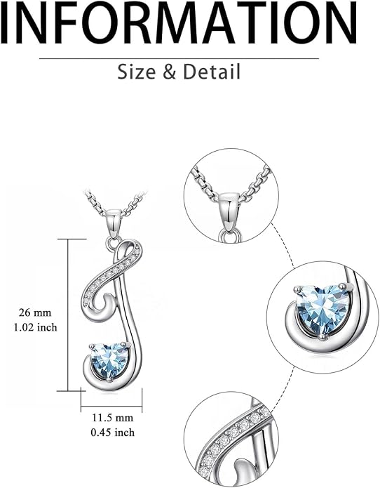 Birthday Gifts for Women Alphabet A to Z Initial Birthstone Pendant Necklaces for Women - 18k White Gold Plated Personalized Name Jewelry Anniversary Graduation Gifts for Wife Her Daughter Girlfriend(with Gift Box)