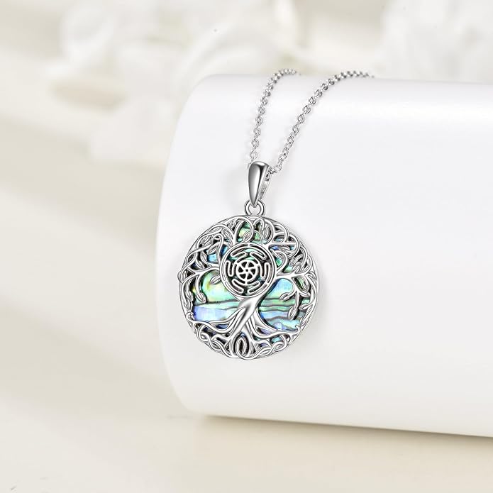 YFN Tree of Life Necklace Sterling Silver Celtic Knot Tree Pendant Jewelry Gifts for Women Men
