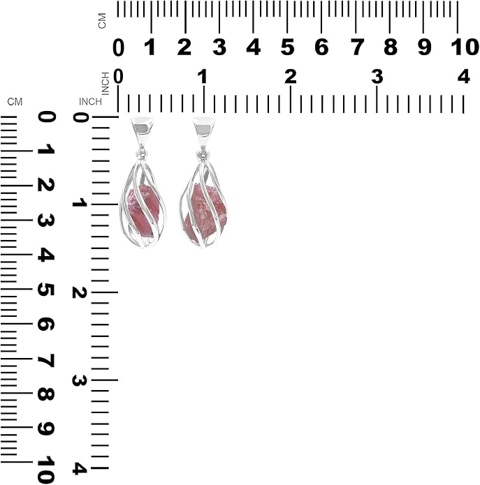Starborn Gemstone teardrop Style Cage Pendant Sterling Silver