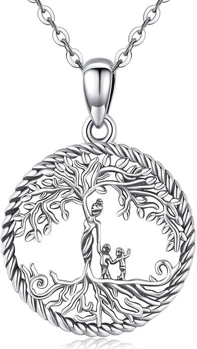 Odinstone Tree of Life Necklace, Sterling Silver Pendant for Women Family Tree Necklaces Jewelry for Mom/Wife/Grandma(With Fine Gift Box)