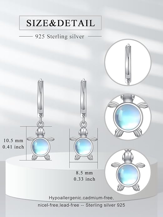 Dorunmo Moonstone Dangle Drop Earrings s925 Sterling Silver Leverback Earrings Filigree Moonstone Jewelry Birthday Gifts for Women