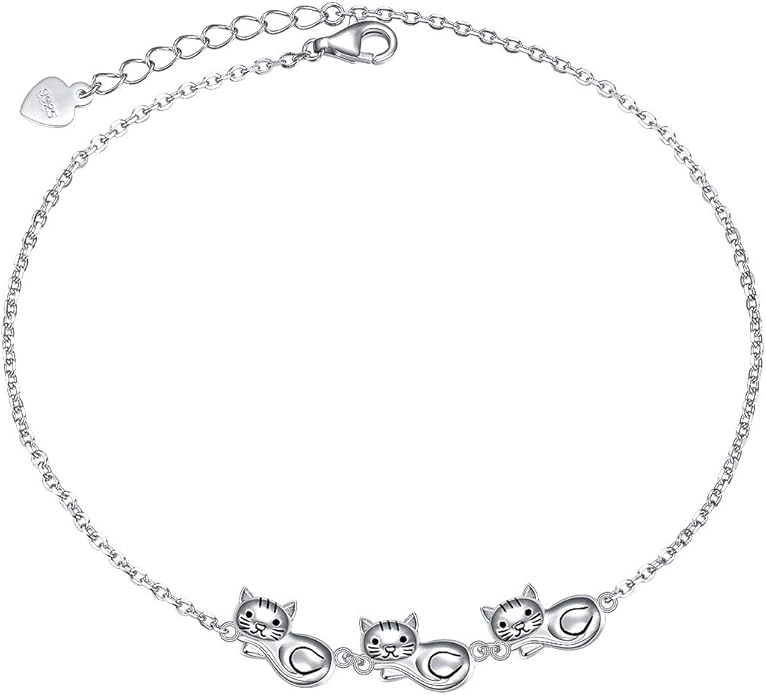Alphm Anklet for Women S925 Sterling Silver Adjustable Foot Evil Eye Starfish Heart Bead Butterfly Celtic Knot Cross Multilayer Layered Ankle Bracelet Jewelry
