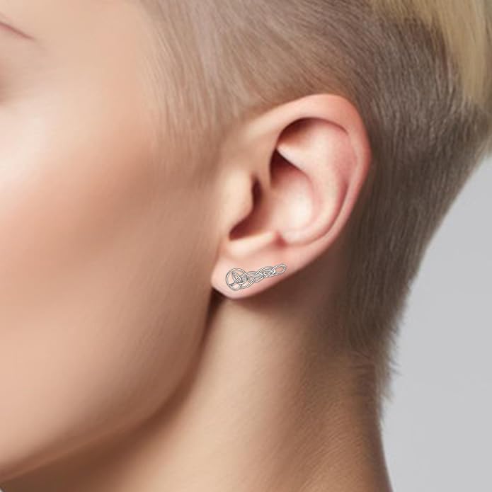 Ear Climbers Earrings for Women Sterling Silver Vintage Ear Crawler Earrings Jewelry Gifts for Women