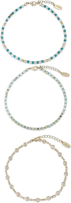 Ettika Anklets for Women. Anklet, 18k Gold or Rhodium Plated. Ankle Bracelets for Women, Jewelry