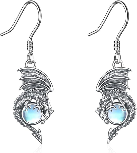 Butterflygold/Cat/dog/Dragonfly/Orca/Bee/Amber/Axolotl/Toothless/Hedgehog/Dragon/Snake/Horse/Mushroom/Anime/Dragonfly Earring for Women Sterling Silver Animals Drop Earring Jewelry Hypoallergenic (silver-butterfly)