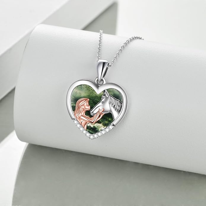 YFN Horse Pendant Necklace Sterling Silver Women with Horse Gift for Women