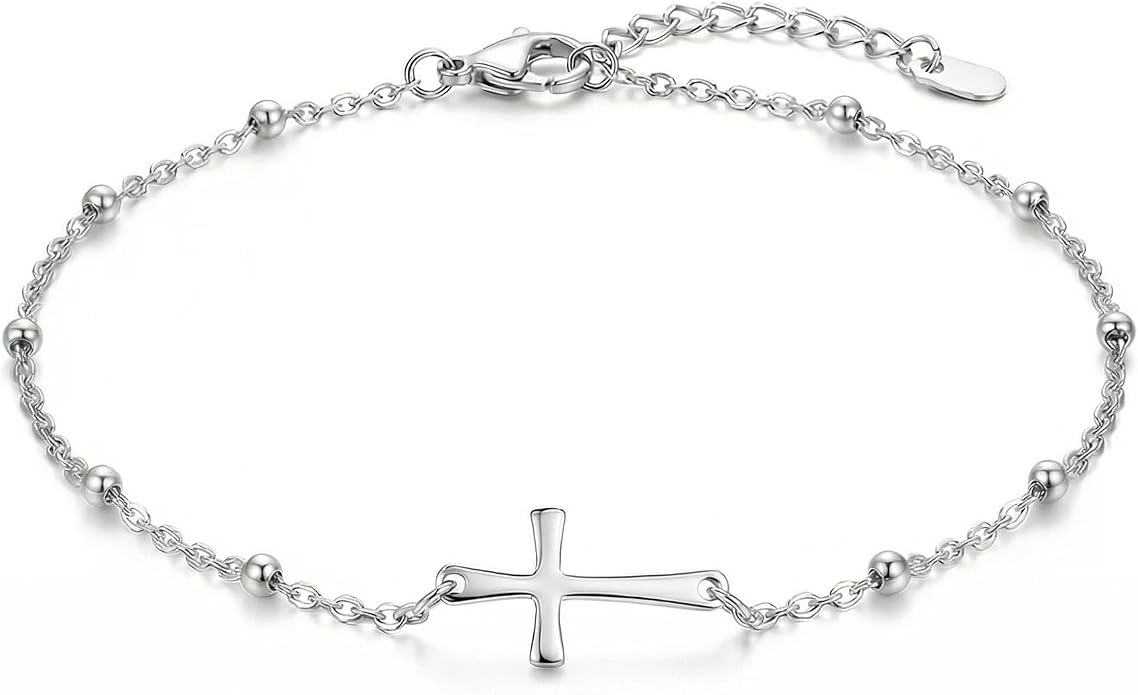 Dainty Ankle Bracelets for Women 18K Gold Plated Satellite Beaded Herringbone Lip Chain Anklets Simple Minimalist Summer Beach Foot Jewelry Christmas Gifts
