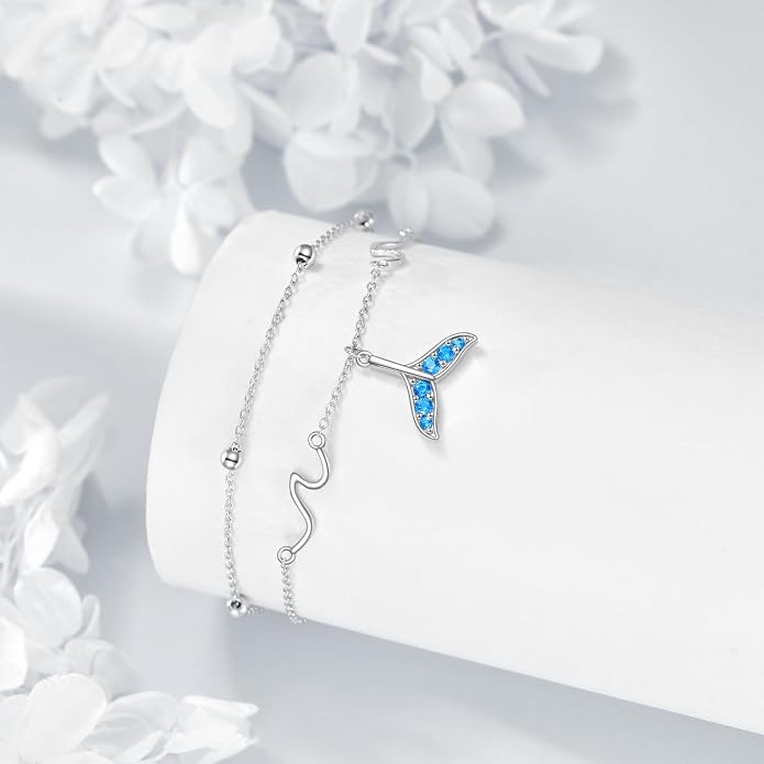 Heart/Starfish/Pineapple/Anchor/Sea Turtle/Butterfly/Celtic/Whale Tail bracelet Anklets for Women 925 Sterling Silver Anklets Jewelry for Women