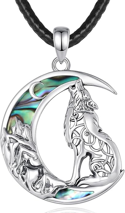 925 Sterling Silver Viking Wolf Mjolnir Necklace for Men Women, Viking Runes Wolf Tooth Witch Celtic Knot Amulet Protection Pendant Nordic Norse Mythology Jewelry Gift for Men Women