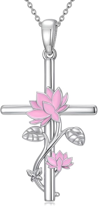 HPQQ Cross Necklace 925 Sterling Silver Turquoise Tree of Life Celtic Knot Cross Pendant Jewelry Mother's Day Gifts for Women