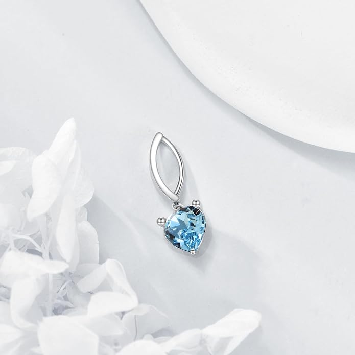 Dangle Clicker Belly Button Ring for Women Surgical Sterling Silver Belly Ring Simple Reverse Navel Rings Body Jewelry