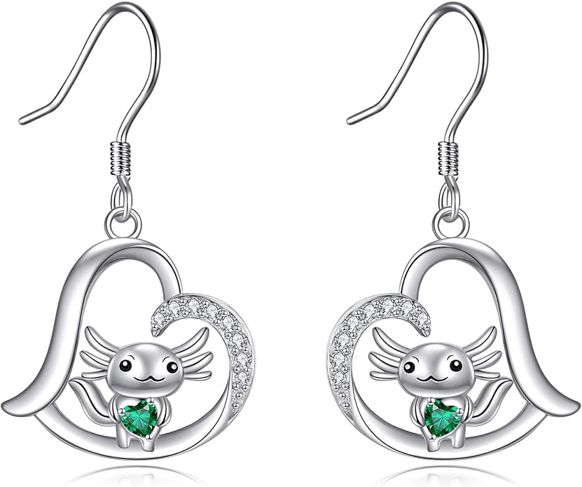 Butterflygold/Cat/dog/Dragonfly/Orca/Bee/Amber/Axolotl/Toothless/Hedgehog/Dragon/Snake/Horse/Mushroom/Anime/Dragonfly Earring for Women Sterling Silver Animals Drop Earring Jewelry Hypoallergenic (silver-butterfly)