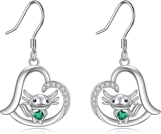 Butterflygold/Cat/dog/Dragonfly/Orca/Bee/Amber/Axolotl/Toothless/Hedgehog/Dragon/Snake/Horse/Mushroom/Anime/Dragonfly Earring for Women Sterling Silver Animals Drop Earring Jewelry Hypoallergenic (silver-butterfly)