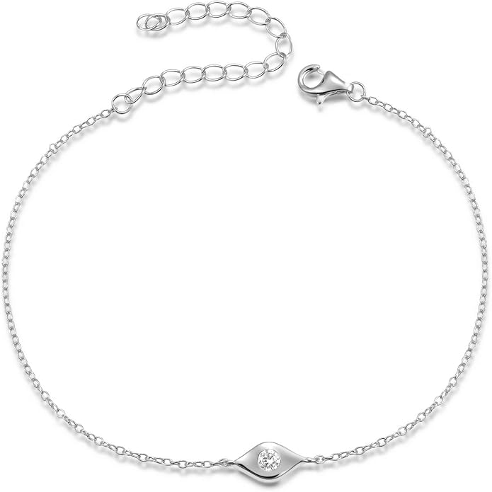 Dainty Evil Eye Bracelet Sterling Silver Bracelets