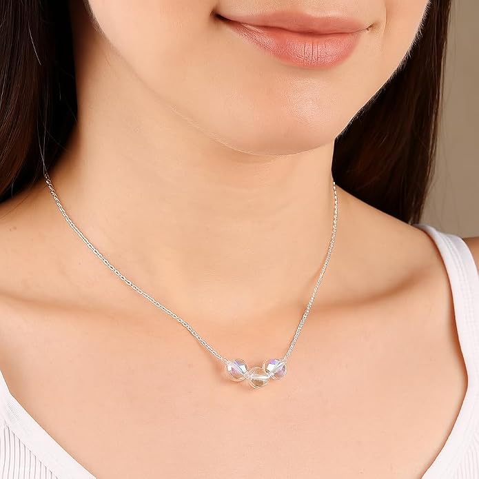 Dainty Angel Aura Quartz Crystals Pendant Necklace, Protection Gemstone Necklace, Energy Healing Spiritual Crystals, Birthday, Gift for Women, Gemstone Jewelry 18 inch AAA+ Quality (angel aura C)
