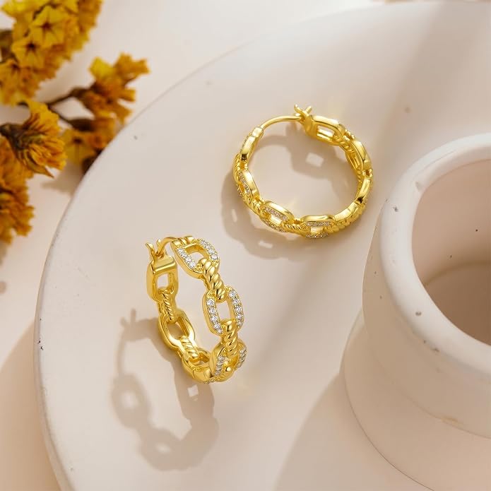 Gold Dainty Hoop Earrings for Women Hypoallergenic Lightweight 14K Gold Huggie Earrings Jewelry Valentines Day Gifts for Wife Girlfriend Her