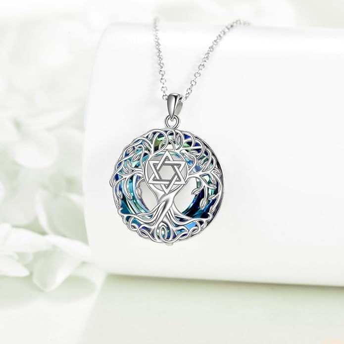 YFN Tree of Life Necklace Sterling Silver Celtic Knot Tree Pendant Jewelry Gifts for Women Men