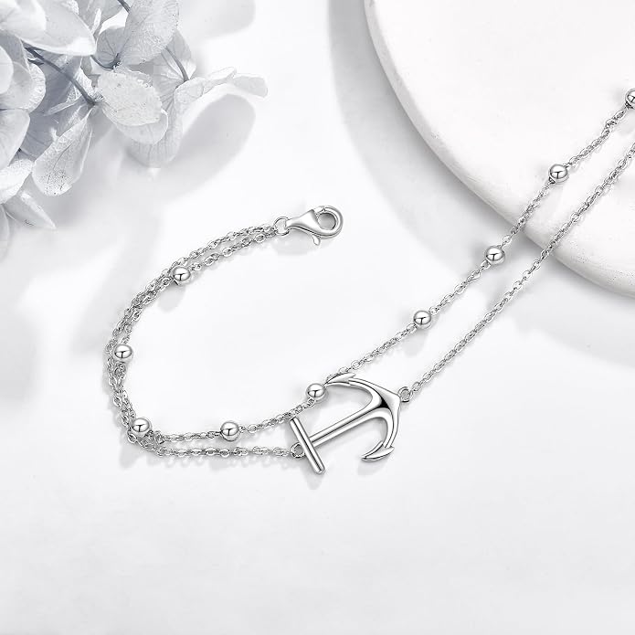 Heart/Starfish/Pineapple/Anchor/Sea Turtle/Butterfly/Celtic/Whale Tail bracelet Anklets for Women 925 Sterling Silver Anklets Jewelry for Women