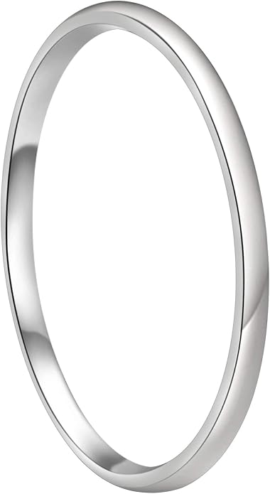 CROWNAL 1mm 2mm 3mm 4mm 5mm 6mm 7mm 8mm Tungsten White/Yellow Gold/Rose Gold Plated Wedding Band Ring Men Women Plain Dome Polished Comfort Fit