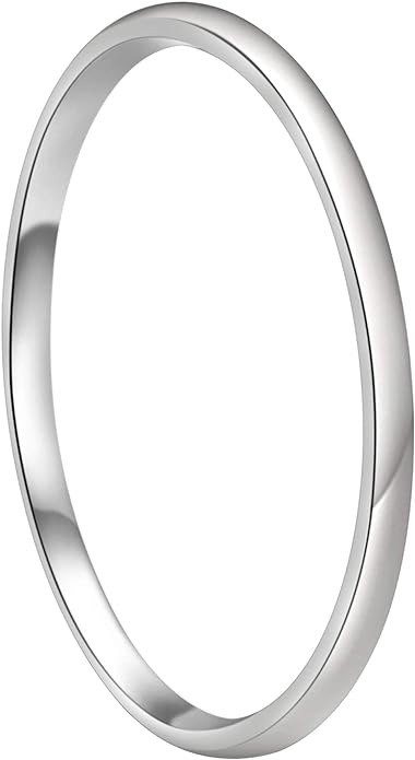 CROWNAL 1mm 2mm 3mm 4mm 5mm 6mm 7mm 8mm Tungsten White/Yellow Gold/Rose Gold Plated Wedding Band Ring Men Women Plain Dome Polished Comfort Fit