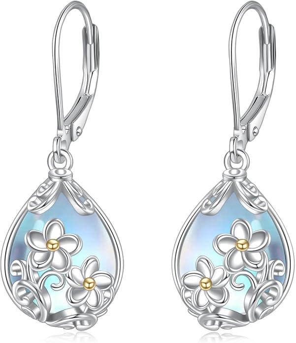POPLYKE Celtic Filigree Teardrop Drop Dangle Earrings Sterling Silver Leverback Earrings Jewelry for Women