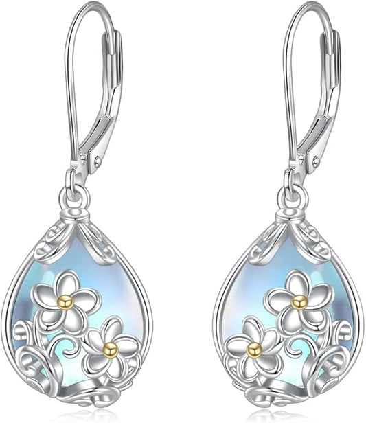 POPLYKE Celtic Filigree Teardrop Drop Dangle Earrings Sterling Silver Leverback Earrings Jewelry for Women