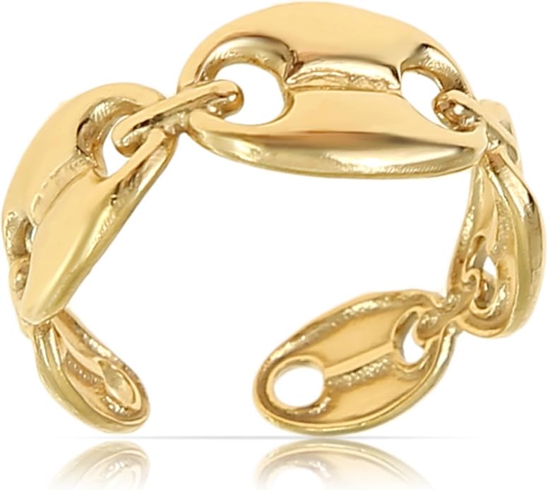 Made by Nami Stainless Steel Gold Adjustable Rings for Women Stackable Chunky Gold Rings for Women