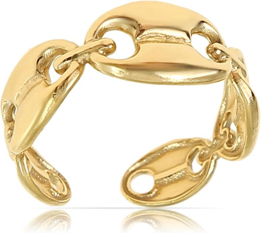 Made by Nami Stainless Steel Gold Adjustable Rings for Women Stackable Chunky Gold Rings for Women