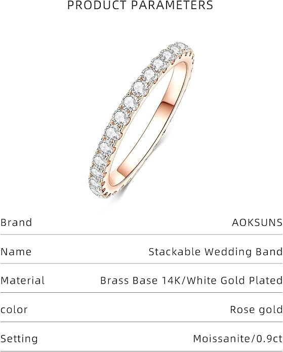 14K Gold Filled Silver Simulated Diamond Moissanite Engagement Promise Ring for Her, Stackable Ring Channel Setting Full Eternity Bridal Band Halo Rings Wedding Bands Size 4 to 10