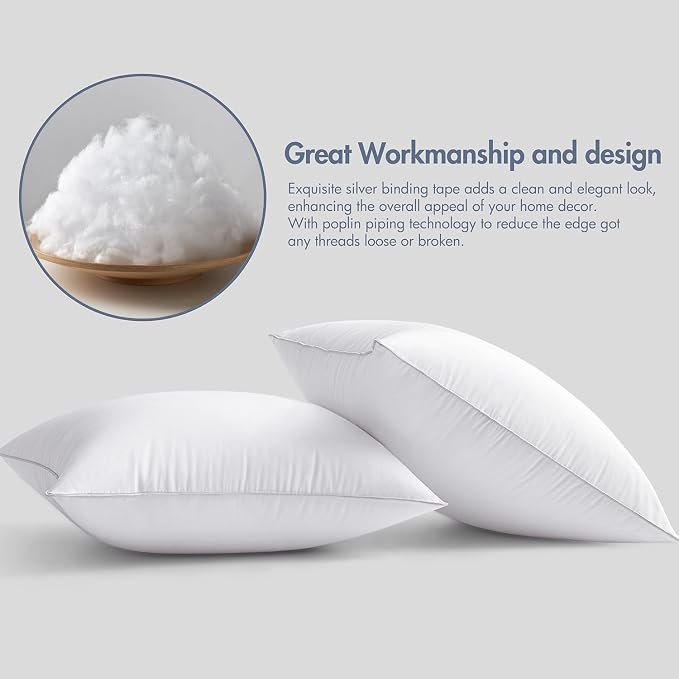 MIULEE 16x16 Pillow Inserts (Set of 4) -Decorative Throw Pillow with 100% Cotton Cover Square for Sofa Couch