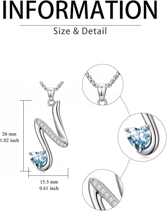 Birthday Gifts for Women Alphabet A to Z Initial Birthstone Pendant Necklaces for Women - 18k White Gold Plated Personalized Name Jewelry Anniversary Graduation Gifts for Wife Her Daughter Girlfriend(with Gift Box)