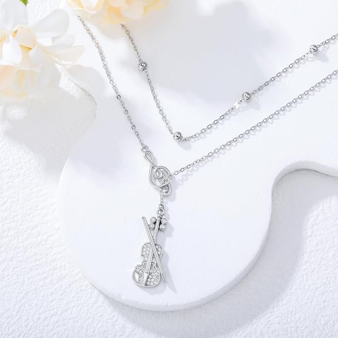 MONGAS Tree of Life/Infinity Cross/Lock and Key/Lotus/Hamsa/Horse/Strawberry/Opal/Lariat/Dragonfly/Heart/Violin Layered Necklace Sterling Silver for Women