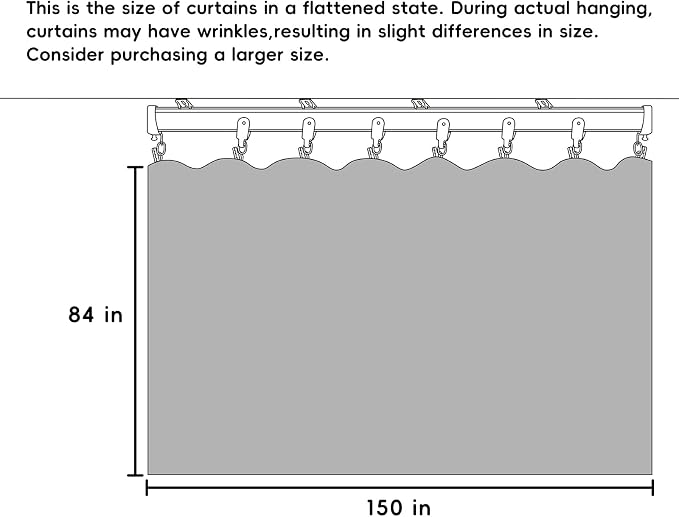 Room Divider Curtains Flexible Ceiling Tracks set Curtain track Ceiling Mount Blackout Curtain for Living Room Bedroom Ceiling Curtain Rod Privacy Dividers Panel W150xH84 Light Grey Drape&Black rail