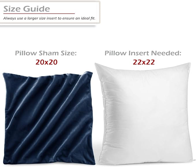 Nestl Throw Pillow Covers, Cozy Velvet Decorative Outdoor Pillow Covers 20X20 Inches, Soft Solid Cushion Covers for Sofa, Bed and Car, Set of 4 - Navy Blue