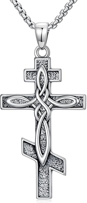 Crown of Thorns Necklace for Men 925 Sterling Silver Nail Cross Necklace Pendant Religious Christian Jewelry Valentines Day Gifts for Men