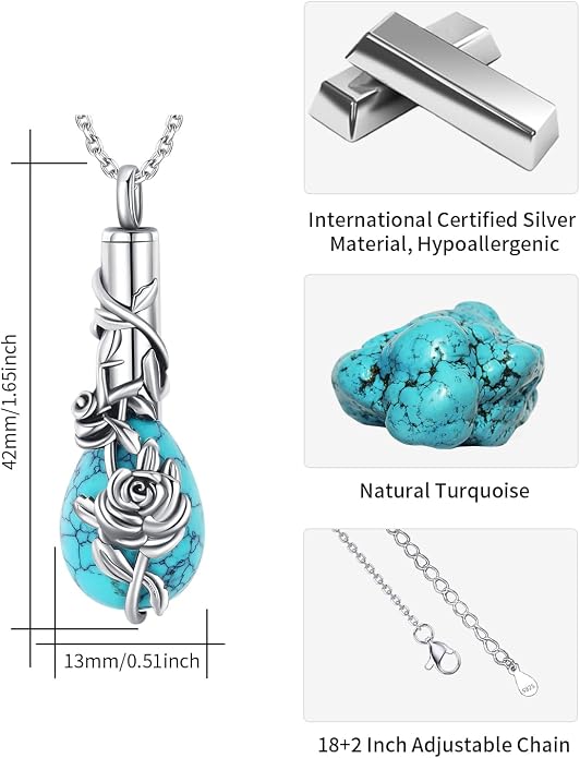 BDL Genuine Turquoise Jewelry for Women, Sterling Silver Earrings and Necklaces for Women, Leverback Dangle Drop Earrings Jewelry