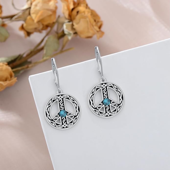 VONALA Dangle Earrings 925 Sterling Silver Opal Larimar Lapis Sapphire Turquoise Moss Agate Crystal Dangling Earrings Jewelry Gift for Women