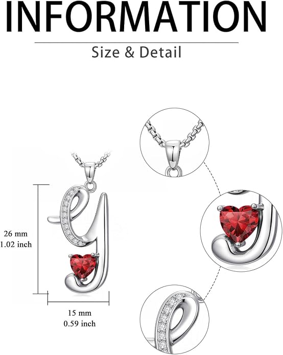 Birthday Gifts for Women Alphabet A to Z Initial Birthstone Pendant Necklaces for Women - 18k White Gold Plated Personalized Name Jewelry Anniversary Graduation Gifts for Wife Her Daughter Girlfriend(with Gift Box)