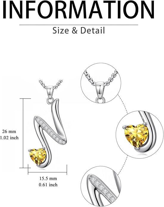 Birthday Gifts for Women Alphabet A to Z Initial Birthstone Pendant Necklaces for Women - 18k White Gold Plated Personalized Name Jewelry Anniversary Graduation Gifts for Wife Her Daughter Girlfriend(with Gift Box)