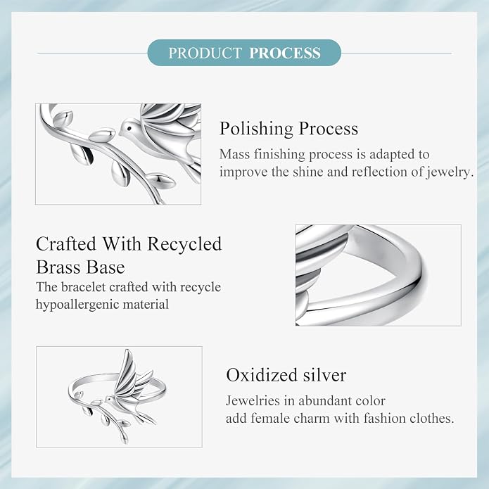 Animal Open Adjustable Ring Playful Cat Dachshund Snake Koi Fish Hummingbird Bat Heart Feather Stacking Ring for Women, Sterling Silver Plated Pet Memorial Jewelry Gift for Cat Lovers