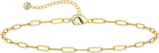 DEARMAY Gold Anklets for Women Waterproof, Non Tarnish14K Gold Plated Ankle Bracelets Set Stack, Summer Beach Jewelry Gifts for Vacation, Bikini Outfits for Women Mom Her