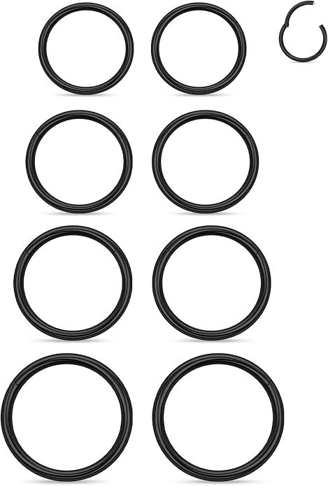 20G 18G 16G 14G 12G 10G 8G 6G Nose Rings Hoops 316l Surgical Steel Clicker Septum Lip Ring Tragus Helix Daith Rook Conch Snug Cartilage Lobe Earrings Hoop Piercing Jewelry For Women Men