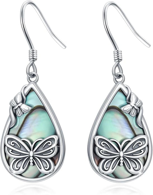 Butterfly/Cardinal/Rabbit/Frog/Turtle/Dragonfly/Flamingo/Mermaid/Hummingbird/Robin/Raven/Owl/Whale/Cat Earrings S925 Sterling Silver Animal Jewelry Gifts for Birthday Christmas