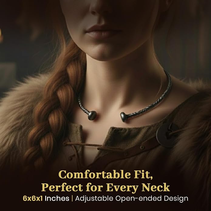 ARTIZANSTORE Hand Forged Iron Torc Torq Celtic Jewelry Steel Necklace Pagan Warrior Jewel Torque Smithy Hand Made Iron Viking Torc