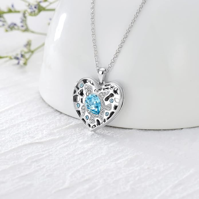 Dorunmo Personalized Locket Necklace 925 Sterling Silver that Holds Pictures Butterfly Birthstone Photo Heart Locket Custom Jewelry Congratulations New Beginnings New Job Gifts for Women