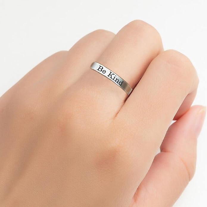 Be Kind Ring, Be Kind of a Bitch Ring Be Kind... Of A Bitch Ring Stainless Steel Engraved Band Friendship Ring Inspirational Motivational Funny Ring Jewelry Gift for Sorority Sisters Friends Anniversary Birthday
