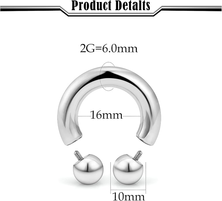 20G-2G ASTM F136 Titanium Septum Rings Nose Ring Hoops Circular Barbell Helix Snug Tragus Rook Daith Cartilage Earring Sneke Bites Lip Ring Hoop Smiley Piercing Jewelry for Women Men 6mm-19mm