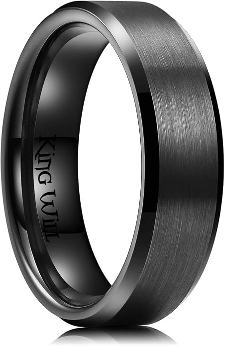 King Will Titanium Wedding Band for Men Women- 3-10mm Width Black/Sliver/Gold High Purity Titanium Promise Wedding Ring Comfort Fit for Daily Wear Size 6-14