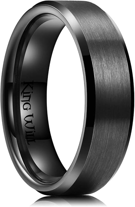 King Will Titanium Wedding Band for Men Women- 3-10mm Width Black/Sliver/Gold High Purity Titanium Promise Wedding Ring Comfort Fit for Daily Wear Size 6-14